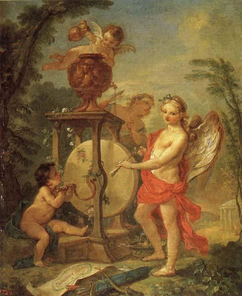 Natoire, Charles Joseph Cupid Sharpening His Arrow oil painting image